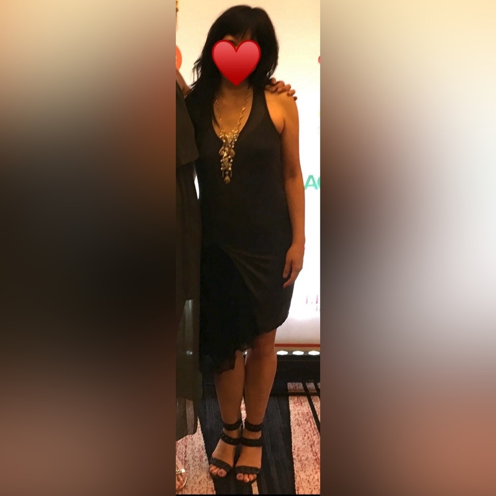 Grey T back tank dress with peak boo black detail. Comfy! - Picture 6 of 6